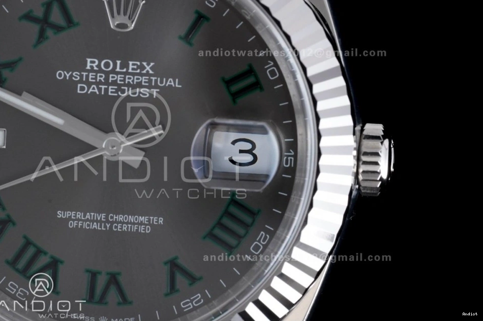 SS OnTrend on Best Datejust Gray Bracelet Roman Green 1:1 41 Clean SH 904L SS Steel 657 Edition Dial 0808